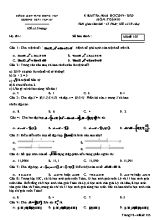 Đề kiểm tra môn Toán Lớp 10 - Mã đề 155 - Năm học 2019-2020 - Trường THPT Yên Mỹ